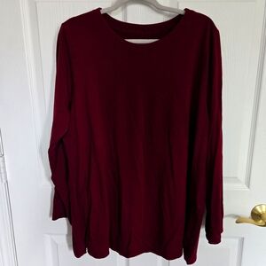 J. Jill Luxe Supima Forward-Seam Tunic Size XL Maroon Casual Fall